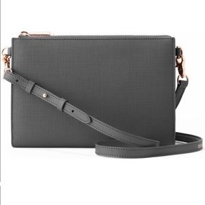 Dangne Dover Essentials Coated Canvas Clutch Wallet in Graphite